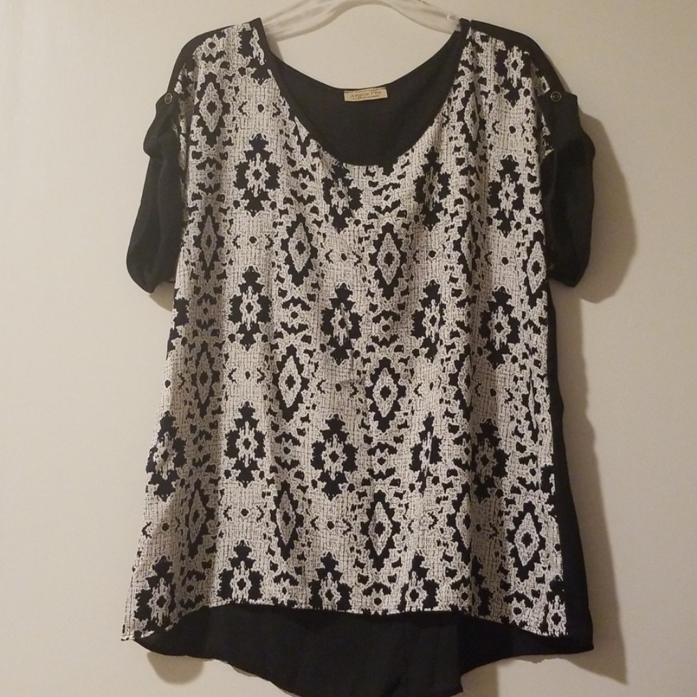 Black and white blouse